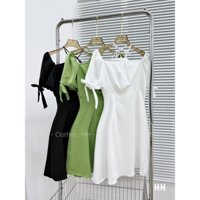 Váy cổ yếm buộc dây