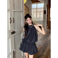 VÁY CỔ YẾM ĐƠN GIẢN KẺ SỌC