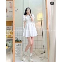 Váy cổ yếm hở vai