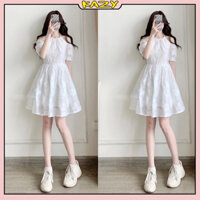 Váy cổ yếm ren 2 lớp, Váy trắng tiểu thư