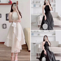 Váy Cổ Yếm Xòe Đuôi Cá Dự Tiệc Chất Voan Tơ Size S M L XL V370 AĐ BOUTIQUE