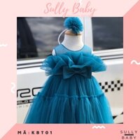 Váy công chúa bánh bèo xanh - Đầm bé gái sơ sinh SP154
