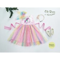 Váy công chúa bé gái in ngựa Pony cầu vồng 10-29kg