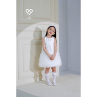 Váy công chúa bé gái voan mặc tết đính nơ be sáng - Mùng 3