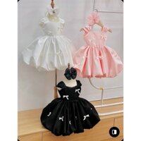 Váy Công Chúa Bồng Bềnh Đính Nơ Xinh Yêu Cho Bé Tặng Kèm Bờm Cài Tóc
