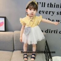 Váy công chúa cánh tiên caro kèm túi Quảng Châu