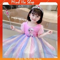 Váy công chúa cho bé gái - Trọn bộ váy Elsa hồng cho bé