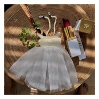 Váy công chúa cho búo bê baboliy holala bjd 1/8 16cm - mẫu len móc thủ công chân váy tutu phồng