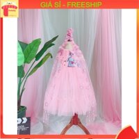 Váy công chúa Elsa kèm choàng mũ bé gái 2-10 tuổi