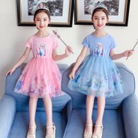 Váy công chúa Elsa màu hồng cho bé gái
