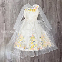 Váy công chúa hoa vàng Disney xuất dư xịn