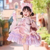 Váy công chúa Lolita váy liền cô bé Lingna Belle váy sinh nhật trẻ em dày dặn mẫu mới mùa đông 2024