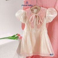 Váy Công Chúa Thiết Kế Minnie Baby Đầm Tơ Bé Gái Cao Cấp Dự Tiệc Noel Tết N04