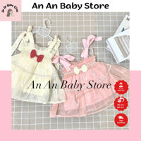 Váy công chúa tơ lụa hai dây  cho bé gái