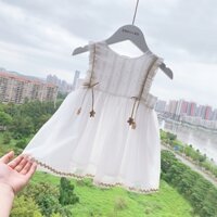 VÁY CÔNG CHÚA TRẮNG BỒNG BỀNH BÉ GÁI