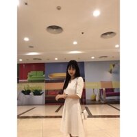 Váy công sở cổ tròn hoạ tiết - Váy dự tiệc sang trọng màu trắng