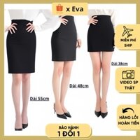 Váy Công Sở Dài, Chân Váy Đen, Váy Bút Chì Ngắn Ôm Body, Xẻ Sau Chất Liệu Umi Co Giãn 4 Chiều