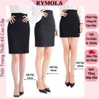 Váy Công Sở Dài Có Túi Rymola, Chân Váy Đen, Váy Bút Chì Ngắn Ôm Body, Cạp Cao, Xẻ Sau Chất Liệu Umi Co Giãn 4 Chiều -