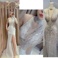 Váy cưới-dạ hội cá xẻ đùi cao cấp đẹp- váy cưới đi bàn