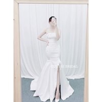 Váy cưới , Đầm cưới, Đầm thiết kế, Váy cưới đi bàn cúp ngực xẻ tà CD115 - Váy cưới đẹp sang trọng - Cưới đi bridal