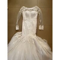 Váy cưới đuôi cá tay dài cao cấp