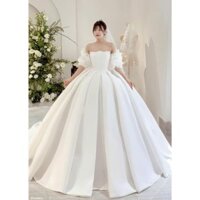 Váy cưới tùng bồng cao cấp, kèm tay rời, váy thiết kế kiểu dáng dịu dàng, ảnh thật của shop tự chụp.