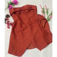 Váy cúp ngực dự tiệc vạt xéo phong cách Hàn Quốc sang trọng