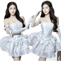 Váy cúp ngực kèm găng tay siêu sang chảnh