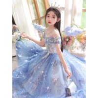 Váy dạ hội mới cho bé gái 2024, váy công chúa sinh nhật, váy phồng cao cấp cho trẻ em, váy biểu diễn chủ nhà piano cho trẻ em
