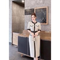 Váy dạ tiểu thư sang chảnh - Váy đi tiệc sang chảnh - đầm đi tiệc màu trắng