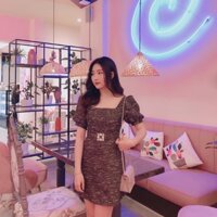 Váy dạ tweet đai đá Hàn Quốc dáng xoè tiểu thư
