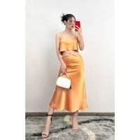 Váy Dài Nữ Vải Phi Bóng Phong Cách Sexy