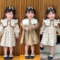 Váy dài tiểu thư cho bé- Đầm dài tay cho bé gái cá tính [ 8-23kg]