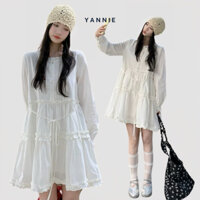 Váy đầm babydoll tiểu thư dài tay dễ thương Yannie