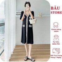 VÁY ĐẦM BẦU MAXI V648 DÁNG SUÔNG DÀI FORM RỘNG CHẤT COTTON THOÁNG MÁT THIẾT KẾ 2 MÀU TRẺ TRUNG- ĐẦM VÁY CÔNG SỞ ĐI CHƠI