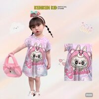 Váy đầm bé gái in 3D hình Labubu chất thun lạnh co giãn 4 chiều D1235 - KunKun Kid(10-40kg)