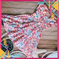 Váy đầm bé gái màu hồng thắt lưng dây maxi, váy tiểu thư xinh đẹp, rực rỡ