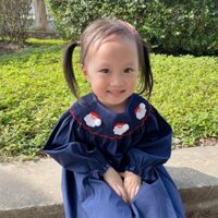 Váy Đầm Bé Gái SMOCK CÔ NẮNG Màu Xanh Tím Than Thêu Ông Già Noel ( MSP: 721 )