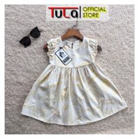 Váy Đầm Bé Gái Tay Cách Điệu Cực Xinh Vải Thô Hàn Quốc