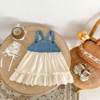 Váy đầm bé gái, váy hai dây phối voan tầng dáng xòe xinh xắn dễ thương mùa hè cho bé gái