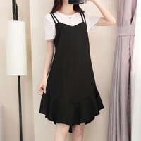 {VÁY ĐẦM BIGSIZE CAO CẤP} Váy đầm giả yếm bigsize