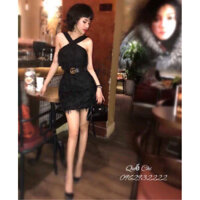 Váy đầm body phối lông tua rua dây lụa dự tiệc siêu sang chảnh chuẩn mẫu l1