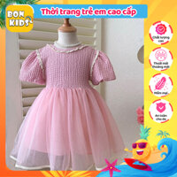 Váy Đầm Công Chúa Lolita BonKids Váy Voan Xòe Màu Hồng Bé Gái Từ 1 Tuổi Đến 7 Tuổi