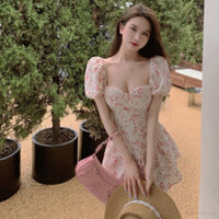 Váy Đầm Công Chúa Tay Phồng Ngắn Thời Trang Mùa Hè In Hình Thiên Thần