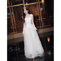 váy đầm cúp ngực hoa chân váy lưới tầng xoè chuẩn hàng tk loại 1 NA25.29