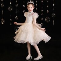 Váy đầm dạ hội thiết kế công chúa sinh nhật dự tiệc sự kiện cho bé gái 4-15 tuổi KD032 ảnh thật ở cuối