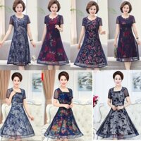 Váy Đầm Dự Tiệc Trung Niên Nữ Cao Cấp V10 - Áo Đầm Dạ Hội Cho Mẹ Đẹp Sang Trọng Thời Trang cho người lớn tuổi Bigsize