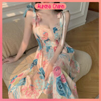 Váy Đầm Hoa Nhí Dáng A, Phong Cách Pháp, Đầm Dự Tiệc Mùa Hè – Tôn Dáng, Quý Phái