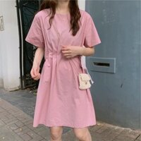 Váy đầm họa tiết trơn (Xanh - Hồng pastel)