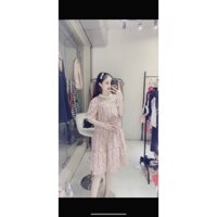 Váy đầm hoa viền ren cộc tay